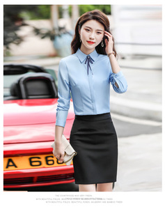 Chemise blanche professionnelle antistatique à manches longues pour femmes pour l'enseignement de formation et <span class=keywords><strong>les</strong></span> entretiens professionnels - Product Image 3