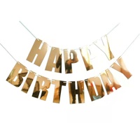 Fournitures de fête d'anniversaire à paillettes Lettres en papier Bunting Banner Drapeaux Happy Birthday Banner Letter Pull Flag for Birthday