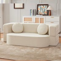 Sofá Cama Retro de Tela Estilo Medieval con Compresión al Vacío para Apartamentos Pequeños, Sala de Estar, Dormitorio, Plegable, Doble Uso, para Descanso