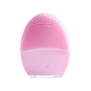 IPX7 Double Sided Waterproof Electric <b>Sonic</b> Face <b>Scrubber</b> Brush Mini Silicone Exfoliating Facial Cleansing Brush - Product Image 1