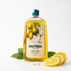 Liquide vaisselle dégraissant au citron avec formule soin des mains pour assiettes, casseroles et ustensiles de cuisine 1 L Palmera Home Care - Product Image 1