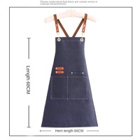Tablier de cuisine de chef en toile denim avec bracelet en cuir pour Barista Cafe Coffee Shop Boulangerie Bbq Restaurant Salon de beauté avec logo personnalisé