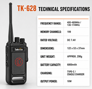 Radio Bidireccional de Alta Potencia TK-628 al por Mayor, Larga Duración de Batería, Transmisión Inalámbrica, Adecuada para Construcción y Vivienda - Product Image 3