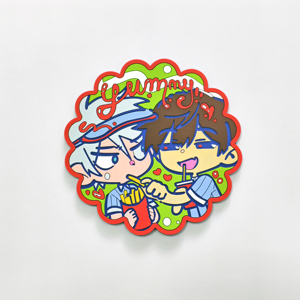 แผ่นรองแก้ว PVC แบบกำหนดเองสำหรับโปรโมชั่น ลายการ์ตูนน่ารักสำหรับพนักงานร้านกาแฟ ป้ายตัวการ์ตูน แผ่นรองแก้วยางนิ่มสำหรับร้านอาหารและเบเกอรี่ - Product Image 1
