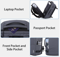 Sac à dos de voyage 40L approuvé par la TSA avec port de charge USB, compatible avec ordinateur portable 17,3 pouces, design antivol, compartiment à chaussures