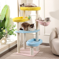 Árbol rascador grande para gatos con plataforma de felpa, hamaca y poste de sisal, mueble para mascotas de interior, color personalizado, venta al por mayor OEM