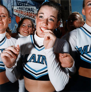 2025最新设计皇家蓝色男子啦啦队制服套装标志绣花裤上衣长袖运动衫运动服装 - Product Image 6