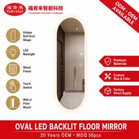 Miroir mural pleine longueur Fullkenlight au design moderne, sans cadre, avec commande tactile, éclairage intégré et rétroéclairage pour le corps entier
