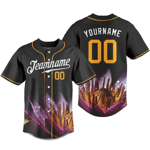 Maillot de baseball respirant personnalisé, sublimation, impression intégrale, motif végétal, short, nom, logo, numéro personnalisés, adulte, enfant, anti-UV - Product Image 3