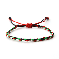 Bracelet tressé artisanal en pierres naturelles avec drapeau palestinien, ajustable, pour femme – Bijou de soutien à la Palestine, symbole d'amour et de paix