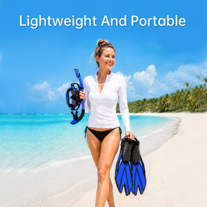 180 °   ชุดดำน้ำแบบ Ultra Wide View Snorkel พร้อมหน้ากากดำน้ำแบบ Dry Top และครีบแบบเปิดส้นเท้าปรับได้ ทำจากซิลิโคนทั้งชิ้น อุปกรณ์ดำน้ำสำหรับผู้ใหญ่ - Product Image 3