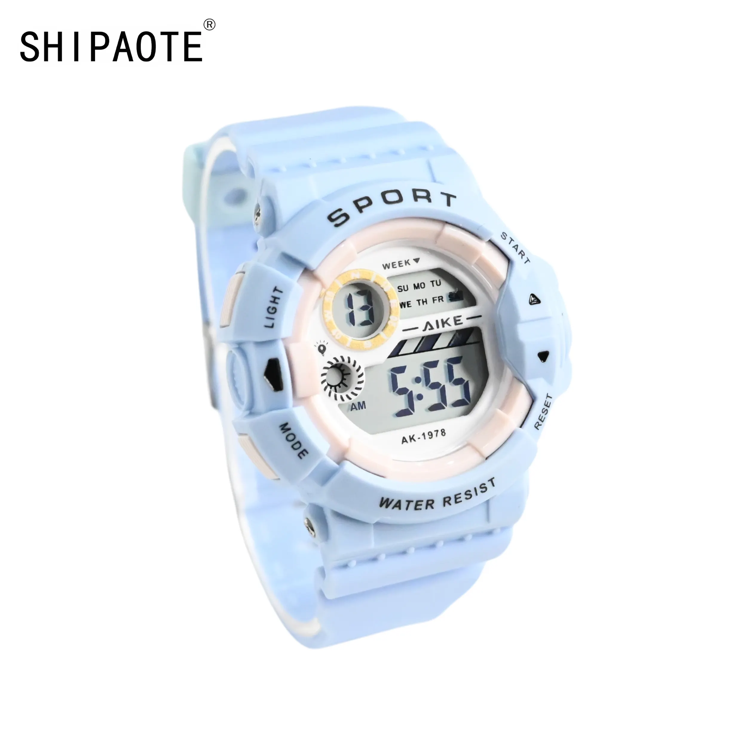 SHIPAOTE 1978B moda alarma cronómetro para niños multifunción 30m impermeable hombres deportes reloj Digital con correa de TPU