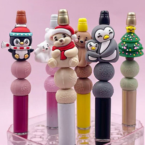 Christmas 3D <b>Silicone</b> <b>Beads</b> Bear Penguin Tree Shape Loose <b>Beads</b> For Craft Jewelry Making Wholesale - Product Image 3