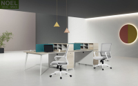 Vente en gros directe d'usine, chaise de bureau ergonomique de haute qualité avec dossier en maille, ensemble table et chaise de bureau