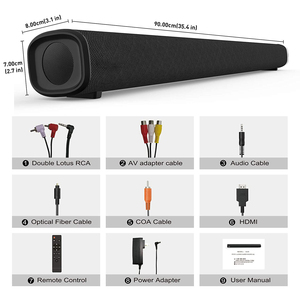 Barra de Sonido Estéreo de 35 Pulgadas y 120 W, Barra de Sonido para TV de 2.1 Canales con Subwoofer Integrado, Altavoz para TV con Sonido Envolvente 3D, USB, AUX/RCA - Product Image 6