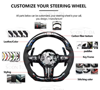 Volant de voiture en daim noir complet avec surpiqûres M personnalisées OEM pour BMW 2013 2012 2015 F90 328i Xdrive 540i X3m F97 F10 535