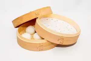 छोटा एस्टिक मिनी किचन डिम सम फूड सस्ता कस्टम लोगो थोक आधुनिक शैली चीनी प्राकृतिक बांस स्टीमर