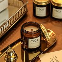 Bougie parfumée dans un bocal en verre de luxe, parfum d'ambiance personnalisé pour la maison, aromathérapie, décoration intérieure, prix de gros bas