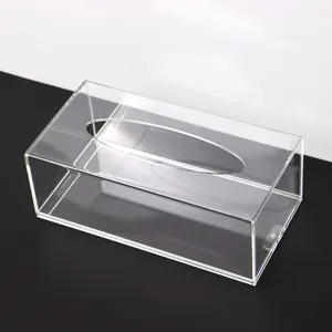 Hot Sell Acrylic Transparent Display Case Clear Acrylic Display Box Lucite Tissue Box For Home Dining Room