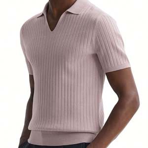 Pull-over à col en V en tricot à manches courtes personnalisé Pull pour hommes respirant et absorbant le coton Pull de sport Polo - Product Image 1