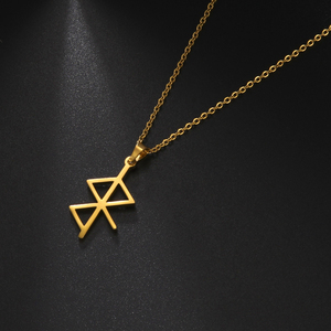 Rune amuleto per amore e pace collana con ciondolo con piccoli ciondoli collezione Rune vichinghe nordiche in acciaio inossidabile - Product Image 5