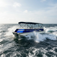 Bateau ponton en aluminium soudé 2026 pour le sport et la pêche avec moteur hors-bord – Longueur optimisée pour le tourisme et le divertissement