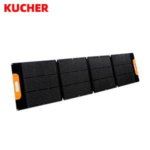KUCHER 240WポータブルETFE素材折りたたみ式ソーラーパネル22% 効率変換率60セル調整可能スタンド屋外使用 - Product Image 1