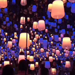 Lampe suspendue <span class=keywords><strong>Paysage</strong></span> Forêt Enchantée à Induction Tactile et Lumière Respirante, Couleurs RVB, Lanterne Romantique pour Fête - Product Image 5