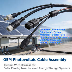 Kabel PV kustom pabrik untuk solar 4mm2 6mm*2 rakitan kabel PV tembaga murni untuk sambungan kabel solar siap pakai - Product Image 1