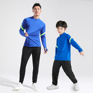 بدلة رياضية بأكمام طويلة للرجال من قطعتين بدلة رياضية بسحاب ربع بدلة رياضية كاجوال للركض والركض - Product Image 1