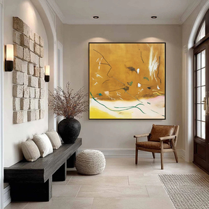 Wabi Sabi Abstract Painting Earthy Tones Hand Painted Oil <b>Canvas</b> Art Wood <b>Frame</b> Contemporary Wall Decor for Indoor Use - Product Image 3