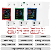 Compteur sur rail DIN 110/220V CT pour tension, courant, facteur de puissance, réinitialisation active, zéroisation, énergie électrique, fréquence, voltmètre, ampèremètre DDS669