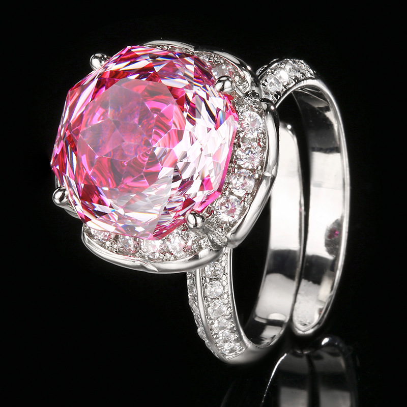 Bague rouge rosé taille Millennium ouverte