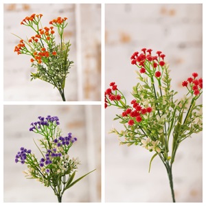 CallaFloral Ramo de Flores Artificiales de Baby's Breath, Decoraciones de Boda de Plástico, Rojo, Naranja, Morado MW61333 - Product Image 3
