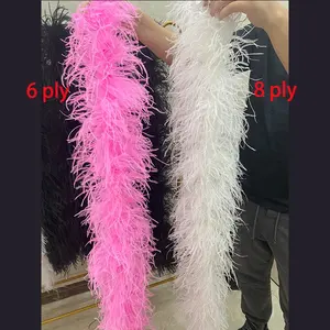 Muti color fringe led feather boa fabric for garment decoration