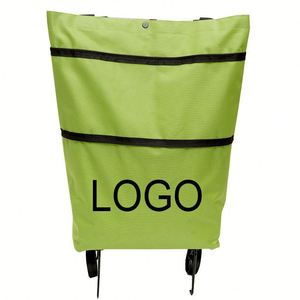 Custom Logo Light Waterproof <b>Backpack</b> Travel Foldable Shoulder Bag Large Strong Bearing Shopping Picnic Push Cart <b>With</b> <b>Wheels</b> - Product Image 1