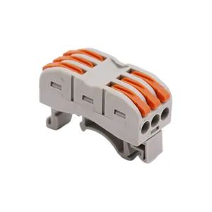Compact Lever Nut Wire Conductor Din Rail Quick Terminal Block N in N out Circuit Inline Splice push fast wire connector