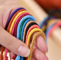 Cordon en macramé, cordon en coton torsadé, corde de taille, 2 mm, 3 mm, 4 mm, multicolores, longueur, corde en macramé tricotée en vrac