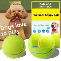 Jouet pour chien en caoutchouc élastique résistant aux morsures, balle de tennis pour chiens de grande, moyenne et petite taille - Entraînement et mastication
