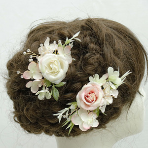 Tocado de novia para mujer, <span class=keywords><strong>Serie</strong></span> de Color <span class=keywords><strong>rosa</strong></span>, Artificial ramillete de muñeca, flor para vacaciones, tipo ramillete - Product Image 4