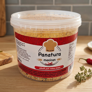 Pan mexicano hecho en Italia, 350g, migas, harina de trigo con sabor a Chile, especias y hierbas, tarro, producto en Italia - Product Image 1