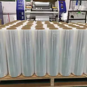 Film Regang Tangan Kualitas Tinggi Plastik Bening Pembungkus Shrink Film Kemasan Hijau Transparan 18 "X 1500 Kaki