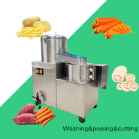 Elektrische frietjes-, aardappelchips-, aardappel-, zoete aardappel- en cassave-snijmachine, was-, schil- en snijmachine