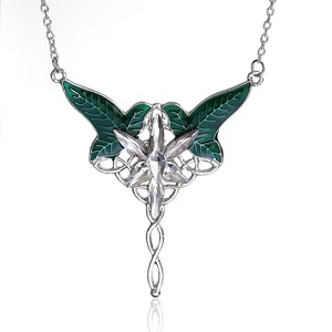 2024 película europea y americana y televisión Hobbit Señor de los anillos elfo estrella oscura COLLAR COLGANTE joyería