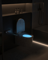 Siège de toilette intelligent mural moderne en céramique, compact, à double chasse, séchage à air chaud, haut de gamme, télécommande