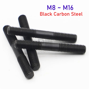 Viti a Doppia Filettatura M8 <span class=keywords><strong>M10</strong></span> M12 M14 M16 in Acciaio al Carbonio Nero ad Alta Resistenza Grado 8.8, Perni e <span class=keywords><strong>Bulloni</strong></span> GB901 - Product Image 3