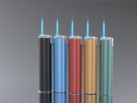Nouveau briquet jetable en plastique avec coque métallique circulaire, briquet pas cher, coupe-vent