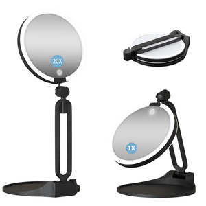 New Folding Cute Pocket Double Side Personalized 360 Degree Angle Adjustable <b>LED</b> Light Portable Travel Makeup <b>Mirror</b> - Product Image 1