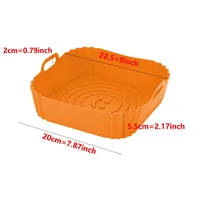 Plateau de cuisson en silicone de 22 cm pour friteuse à air, panier en silicone réutilisable pour pizza et poulet frit, accessoires pour friteuse à air