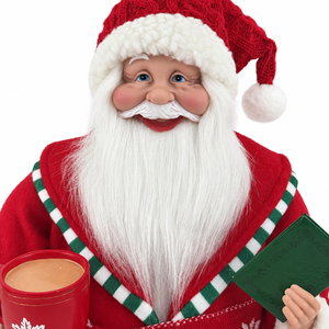 Decoración Navideña de Santa Claus de 45 cm con Taza, Libro y Pantuflas de Reno - Product Image 4